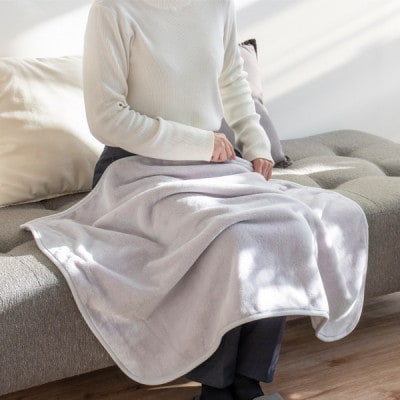 バスマットの糸で作った膝掛けブランケット　ライトグレー