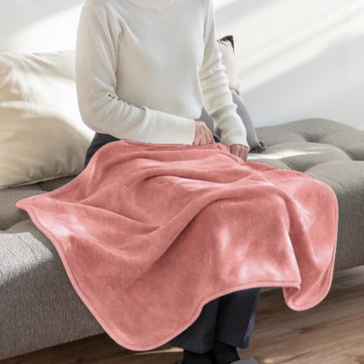 バスマットの糸で作った膝掛けブランケット　ピンク