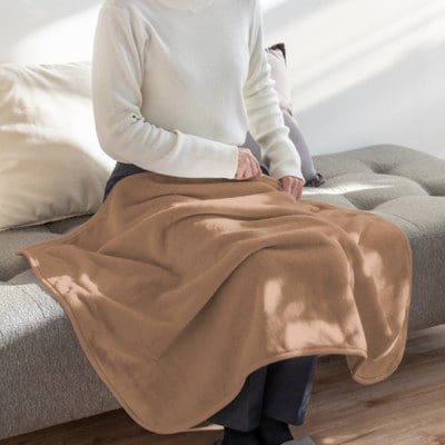 バスマットの糸で作った膝掛けブランケット ブラウン