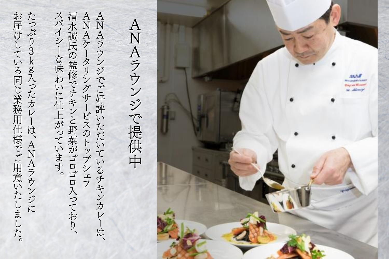 ANAラウンジ提供食販売 オリジナルチキンカレー　3kg袋（A1056-1）