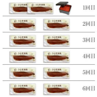 【定期便・うなぎ屋かわすい】国産うなぎ蒲焼大サイズ２本セット（６か月お届け）(A265-1)