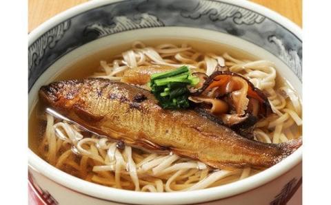 鮎甘露煮の蕎麦セット（温そば・冷やしとろろそば各2人前）(A629-2)