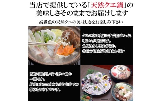 老舗旅館が目利きした天然クエ鍋300gセット(A1119-1)