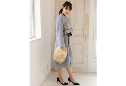 【0408-2】くるくる可愛い チベットラム毛皮ポシェット ベージュ