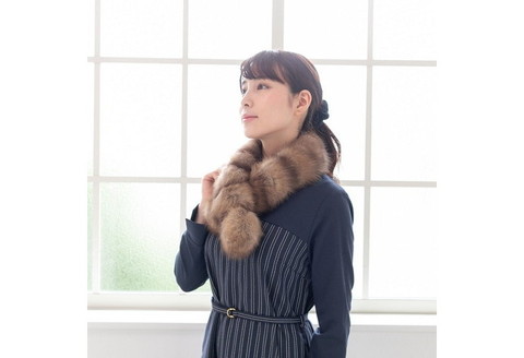 【0427】毛皮の王様 ロシアンセーブルダブルフェースロングマフラー ワイルド