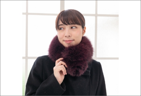 【0411-2】フィンランド産SAGAフォックスチョーカー ワイン