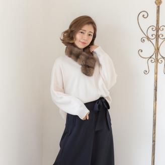 【0974】毛皮の王様 ロシアンセーブルチョーカー Wフルシルバリー