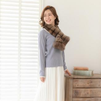 【0976】毛皮の王様 ロシアンセーブル切替えチョーカー ワイルド