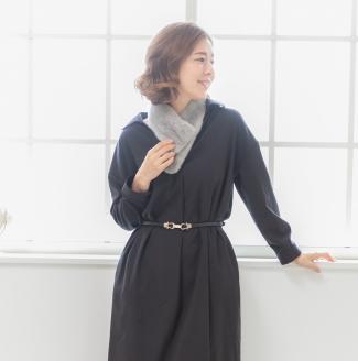 【0981-2】毛皮の宝石 NAFAミンクDFチョーカー　サファイア