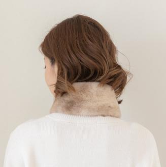 【0981-3】毛皮の宝石 NAFAミンクDFチョーカー　マーブル