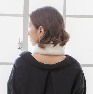 【0981-4】毛皮の宝石 NAFAミンクDFチョーカー　ホワイト