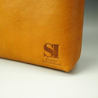 【1107-1】心躍るビンテージレザーの質感! 牛革バッグインバッグ