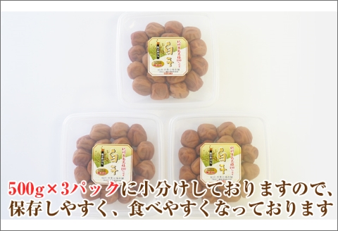 【0752-4】【和歌山県/紀州南高梅】紀州南高梅 昔ながらの白干し梅 1.5kg（500g×3パック） 塩分約20%