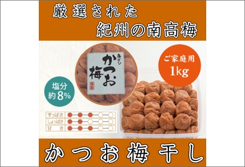 【0835-4】紀州南高梅 かつお梅(塩分8%) 1kg