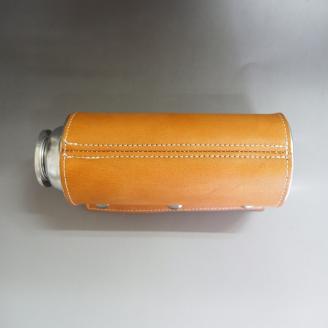 【1077-1】心躍るビンテージレザーの質感！牛革CB缶カバー BEIGE　( 野口オートキャンプ場 協力)