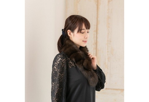 【0431】毛皮の王様 ロシアンセーブル裏付きビッグチョーカー ファーム