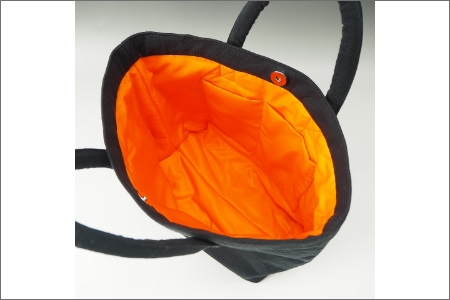 【0735-1】感動を生む吊り編みの技！度詰め天竺ニットトート　黒