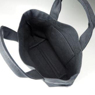 【1095-1】伝統に培われた技術!　倉敷帆布前面ポケットミニトート 黒色