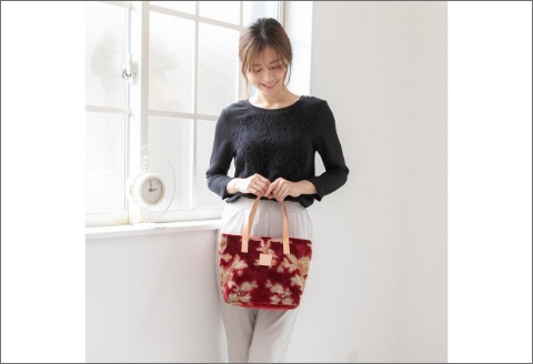 【0670】伝統の技が息づく逸品！　金華山織り トートバッグ　レッド