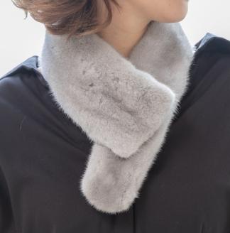 【0981-2】毛皮の宝石 NAFAミンクDFチョーカー　サファイア