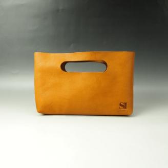 【1107-1】心躍るビンテージレザーの質感! 牛革バッグインバッグ