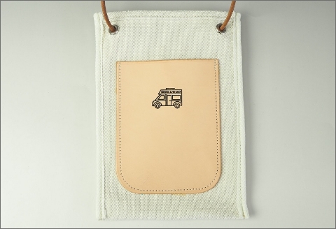 【1032-1】キャンピングカーロゴがお洒落！　帆布サコッシュ　( 野口オートキャンプ場 )