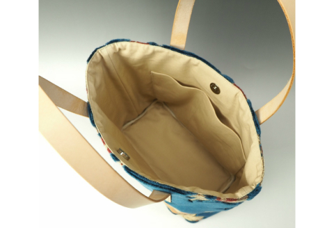 【0673】伝統の技が息づく逸品！　金華山織り トートバッグ　ブルー