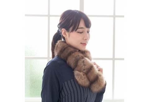 【0427】毛皮の王様 ロシアンセーブルダブルフェースロングマフラー ワイルド