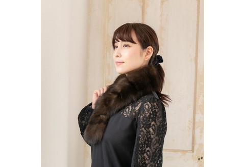 【0431】毛皮の王様 ロシアンセーブル裏付きビッグチョーカー ファーム