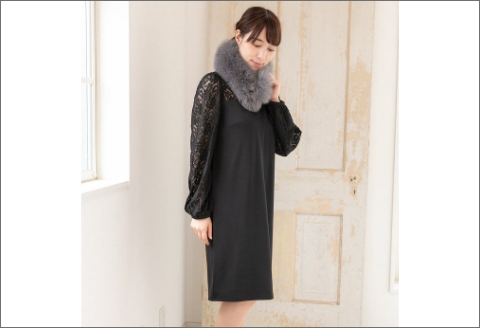 【0409-2】フィンランド産SAGAフォックスチョーカー ライトグレー