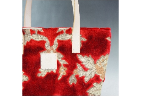 【0670】伝統の技が息づく逸品！　金華山織り トートバッグ　レッド