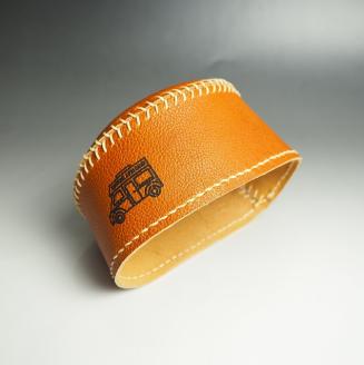 【0969-1】心躍るリアルレザーの質感！　牛革OD缶カバー BROWN（野口オートキャンプ場）