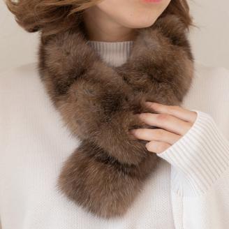 【0974】毛皮の王様 ロシアンセーブルチョーカー Wフルシルバリー