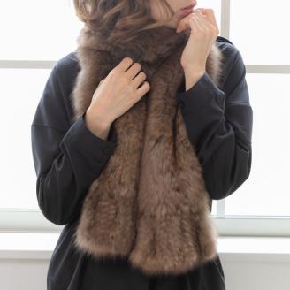 【0975】毛皮の王様 ロシアンセーブルヤーンロングマフラー ワイルド