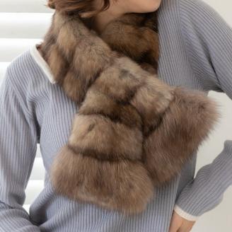 【0976】毛皮の王様 ロシアンセーブル切替えチョーカー ワイルド