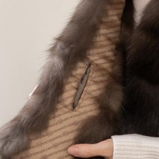 【0976-1】毛皮の王様 ロシアンセーブル切替えチョーカー ファーム