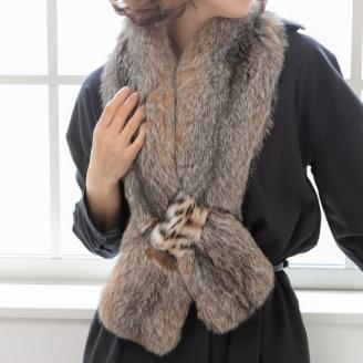 【0978】ナチュラルな質感が魅力！リンクスロングマフラー ベージュ