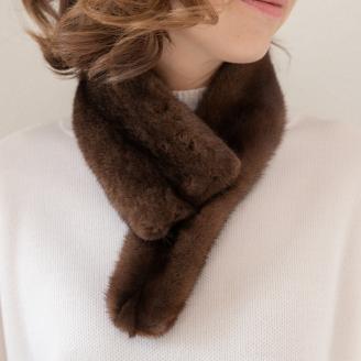 【0981-1】毛皮の宝石 NAFAミンクDFチョーカー　ブラウン