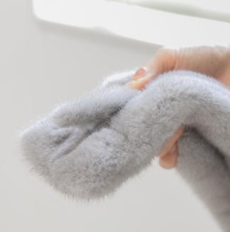 【0981-2】毛皮の宝石 NAFAミンクDFチョーカー　サファイア