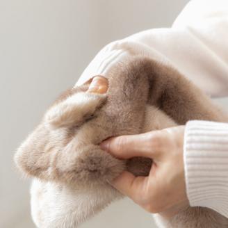 【0981-3】毛皮の宝石 NAFAミンクDFチョーカー　マーブル