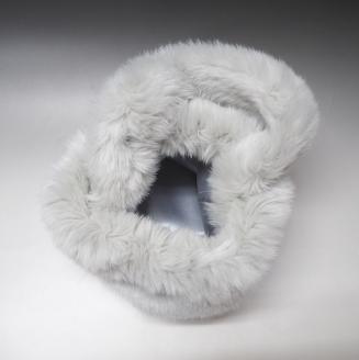 【1011】コロッとしたフォルムが可愛い!　フェイクファー巾着バッグ グレー