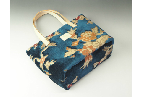 【0673】伝統の技が息づく逸品！　金華山織り トートバッグ　ブルー