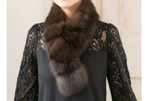 【0431】毛皮の王様 ロシアンセーブル裏付きビッグチョーカー ファーム