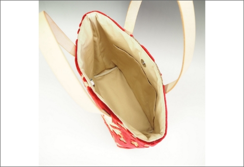 【0670】伝統の技が息づく逸品！　金華山織り トートバッグ　レッド