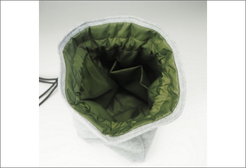 【0734-1】感動を生む吊り編みの技！天竺ニット巾着ショルダーバッグ