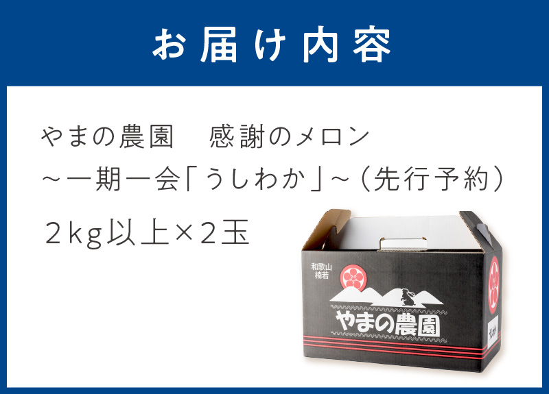 【0925-3】やまの農園　感謝のメロン～一期一会「うしわか」～≪先行予約≫【2026年7月中旬より順次発送予定】