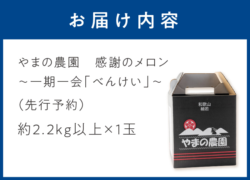 【0926-3】やまの農園　感謝のメロン～一期一会「べんけい」～≪先行予約≫【2026年7月中旬より順次発送予定】