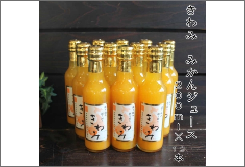 【7003-3】きわみ100％ストレートみかんジュース200ｍｌ×12本