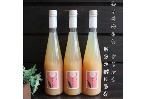 【7004-5】あら川の桃　60％果実入りドリンク500ｍｌ×3本