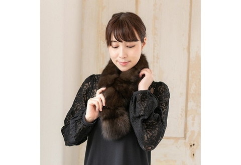 【0431】毛皮の王様 ロシアンセーブル裏付きビッグチョーカー ファーム